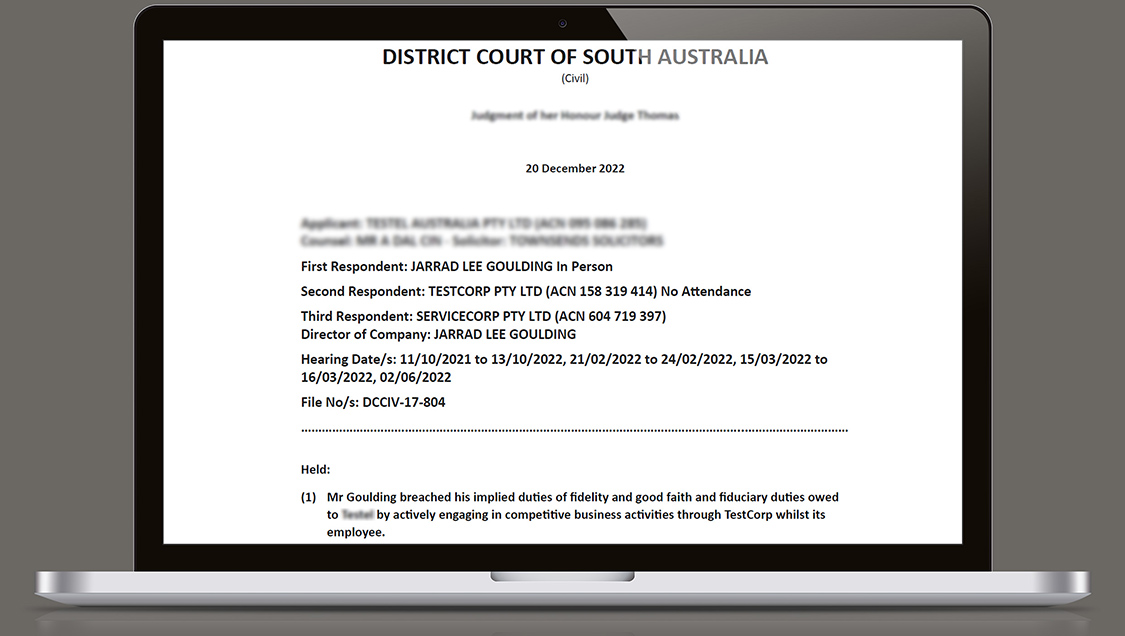 Laptop showing a document